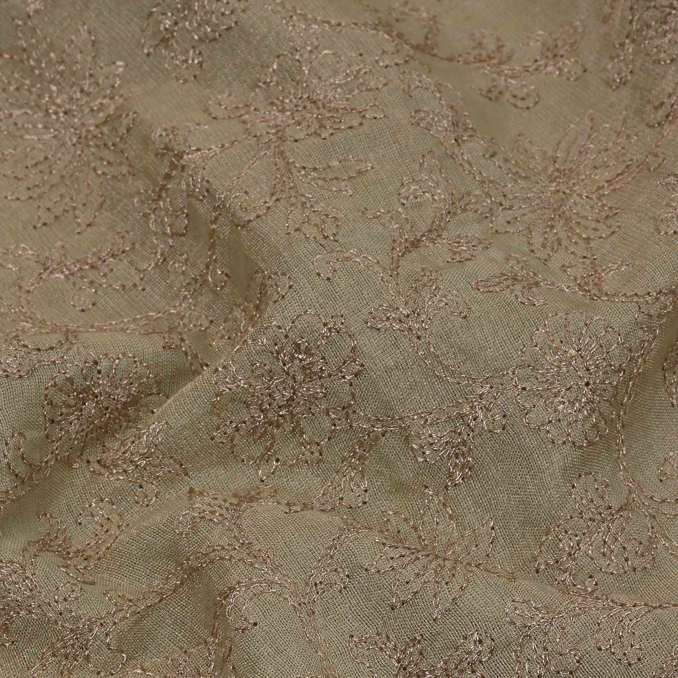 Pastel Zari Embroidery Tissue Fabric