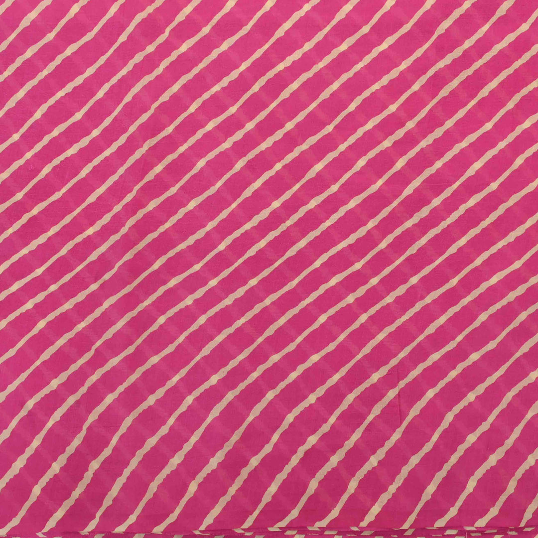 Pink Geometrical Printed Silk Fabric