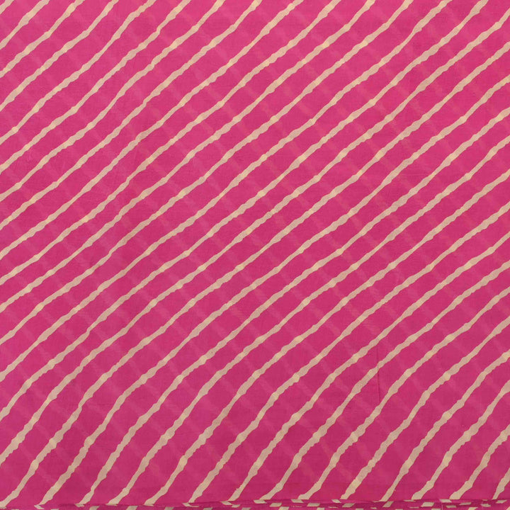 Pink Geometrical Printed Silk Fabric