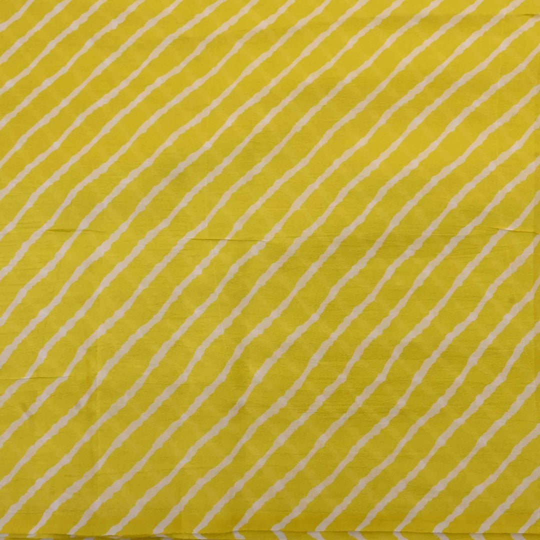 Yellow Mustard Geometrical Printed Silk Fabric