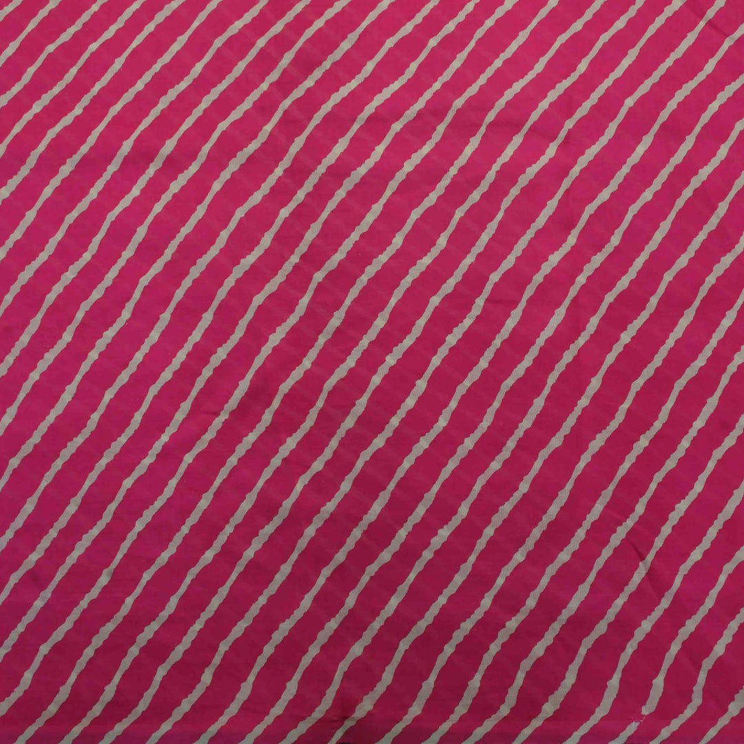 Pink Geometric Printed Silk Fabric