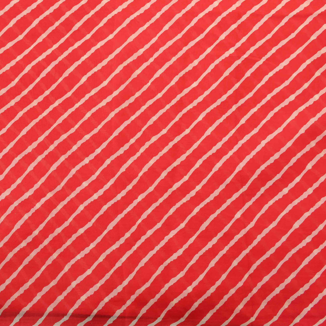 Red Geometrical Printed Silk Fabric