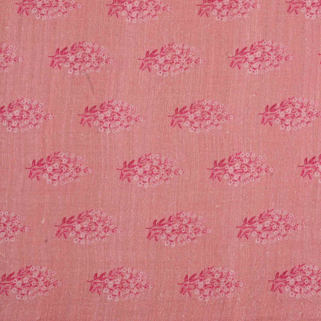 Baby Pink Printed Matka Fabric