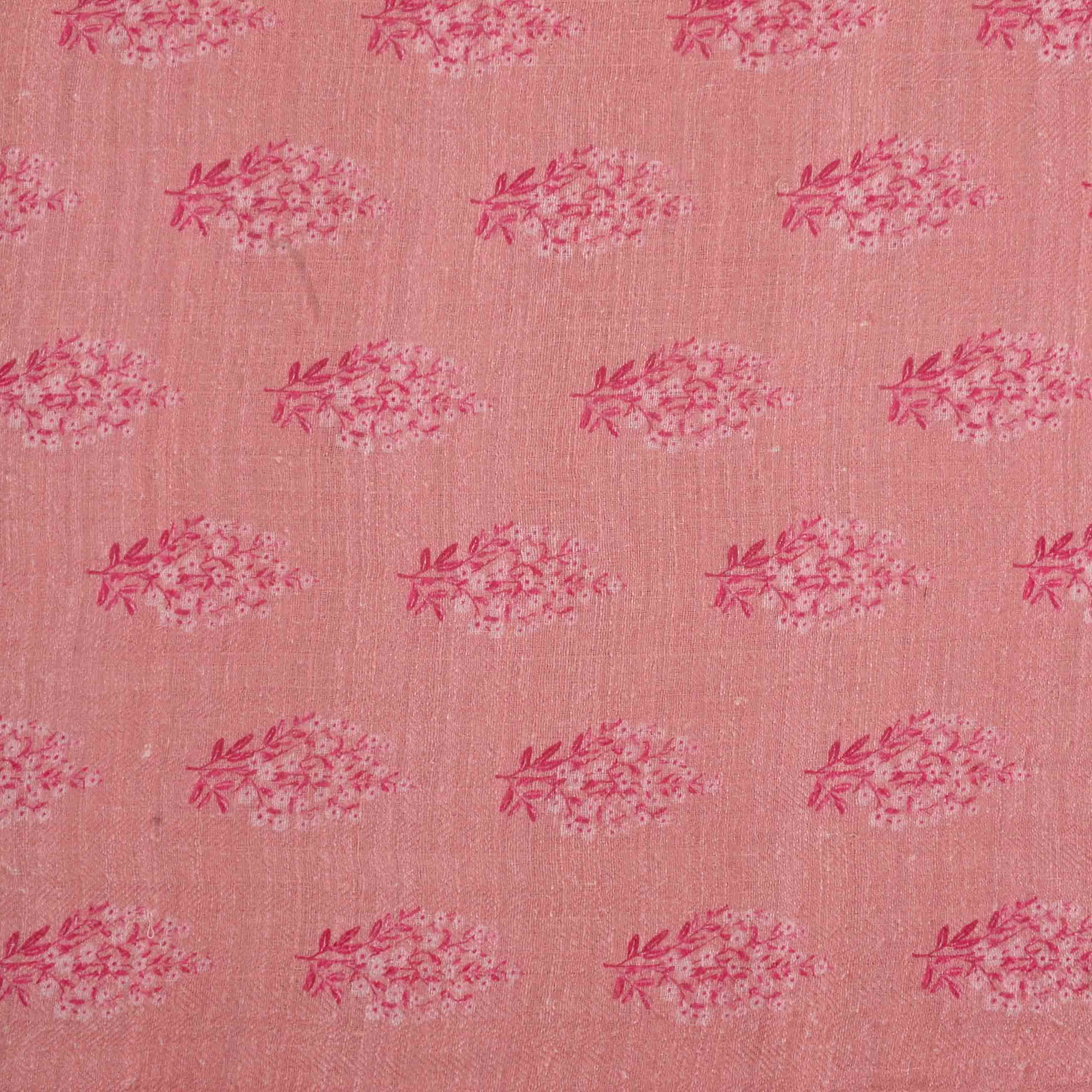 Baby Pink Printed Matka Fabric