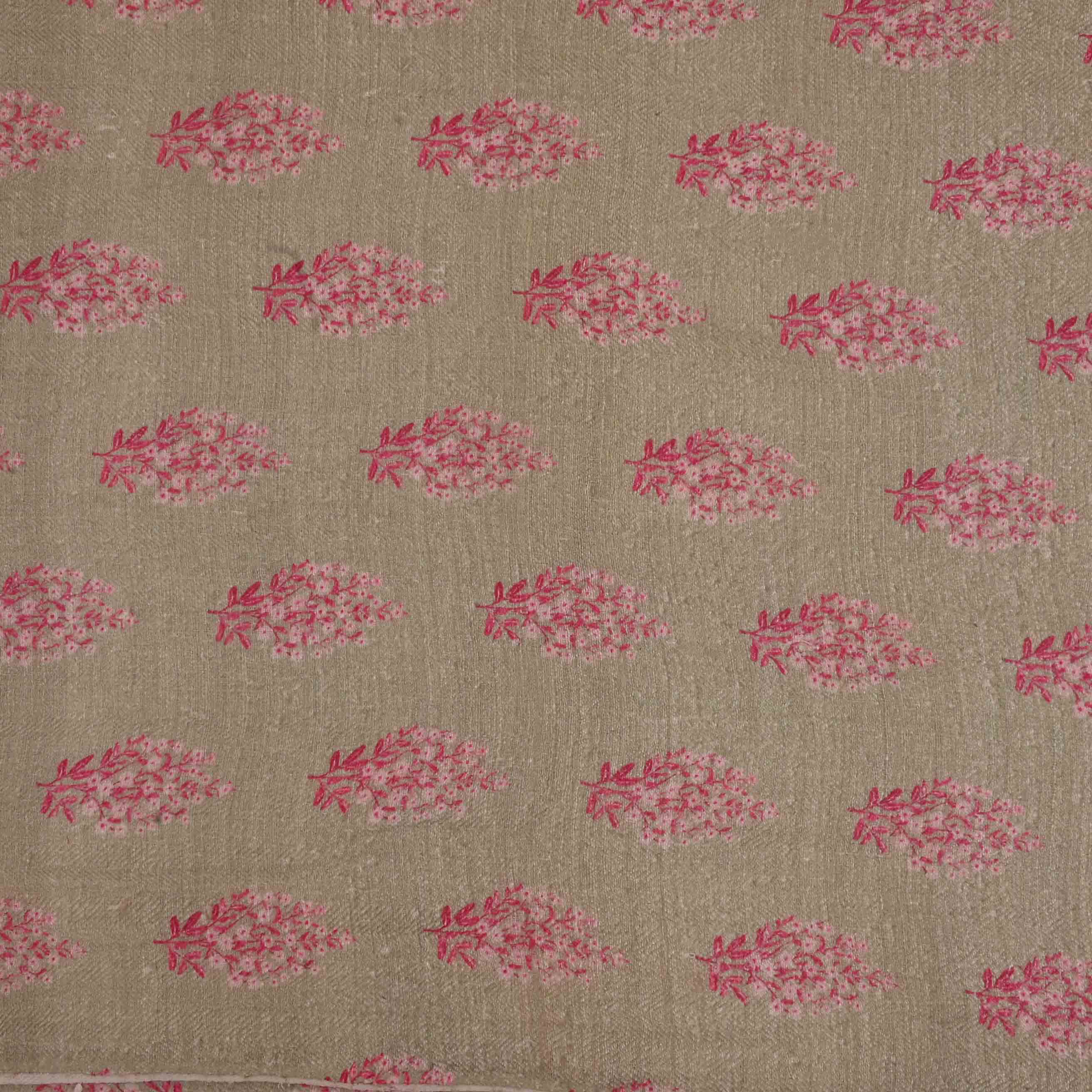 Half White Printed Matka Fabric