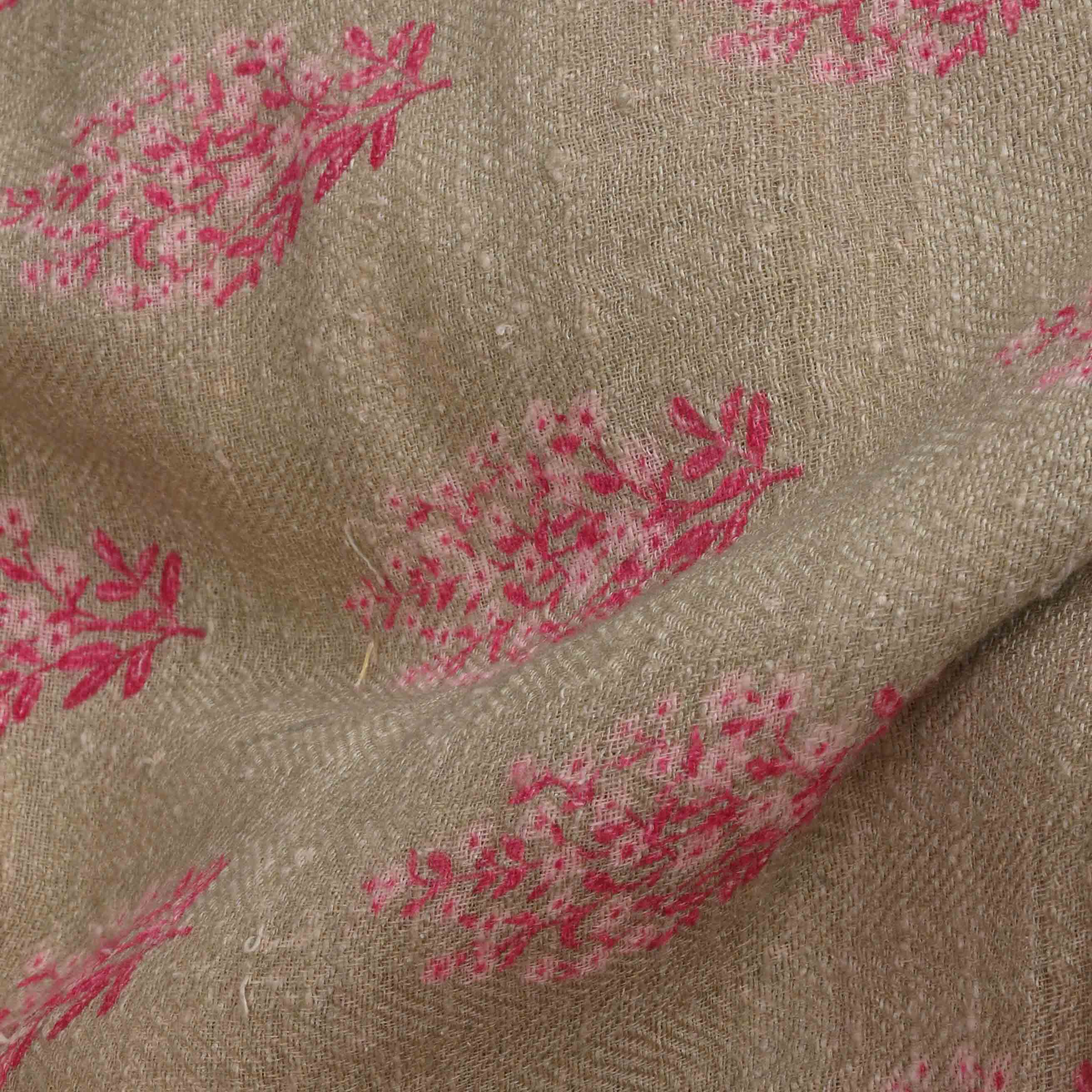 Half White Printed Matka Fabric