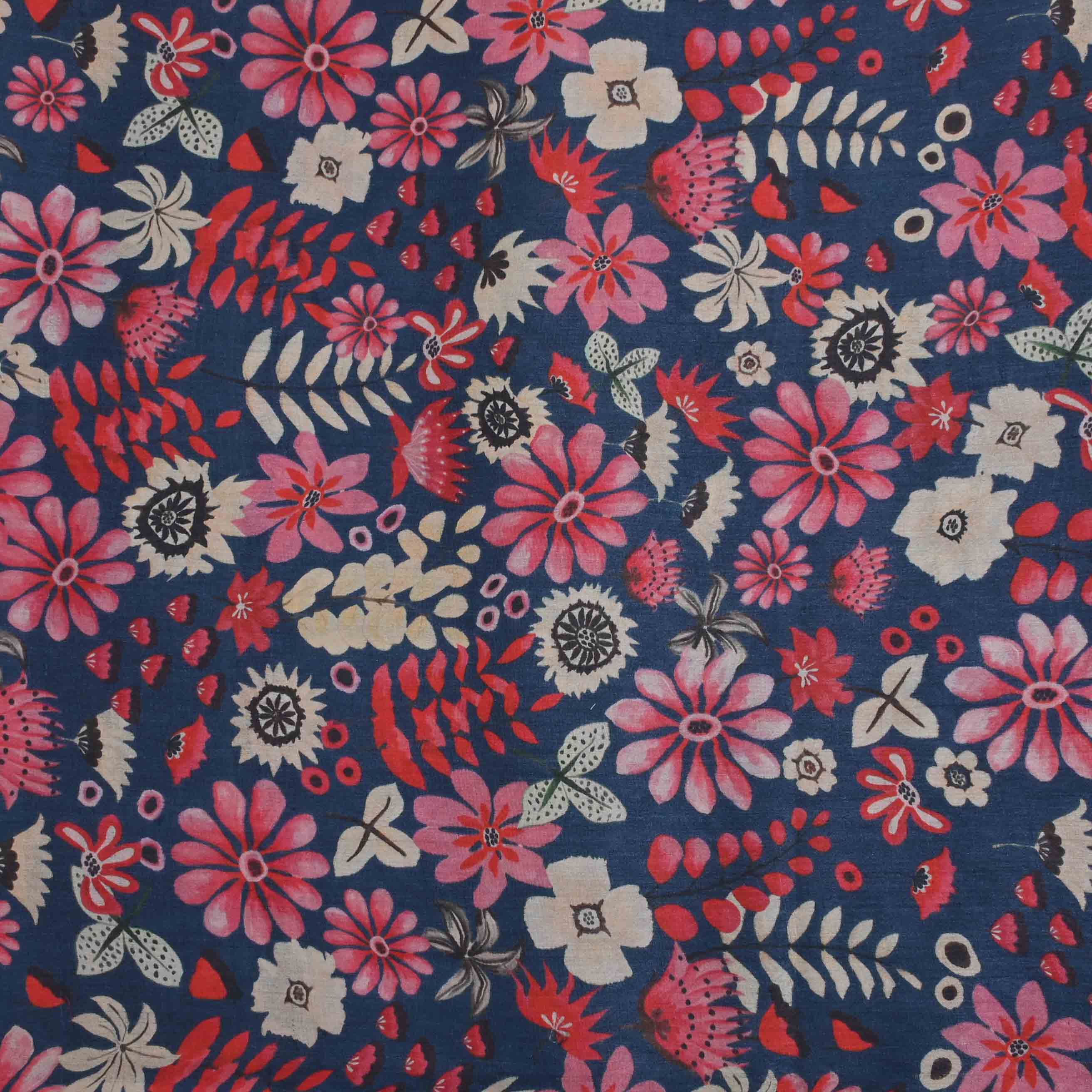 Deep Blue Printed Tissue Fabric