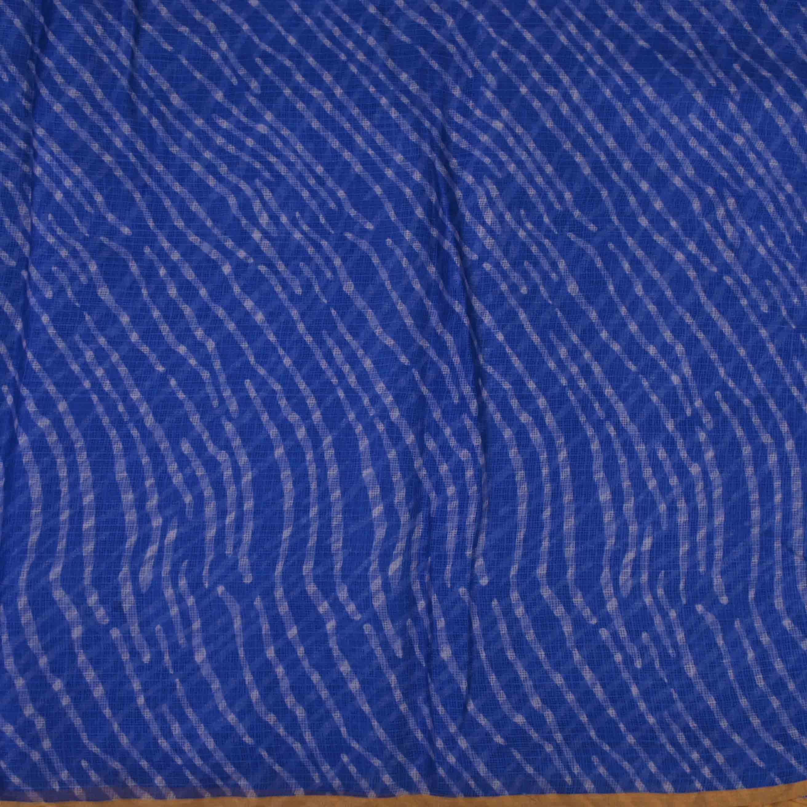 Byzantine Blue Printed Kota Fabric