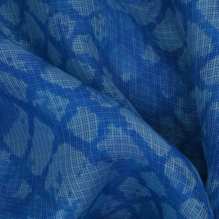 Sapphire Blue Printed Kota Fabric