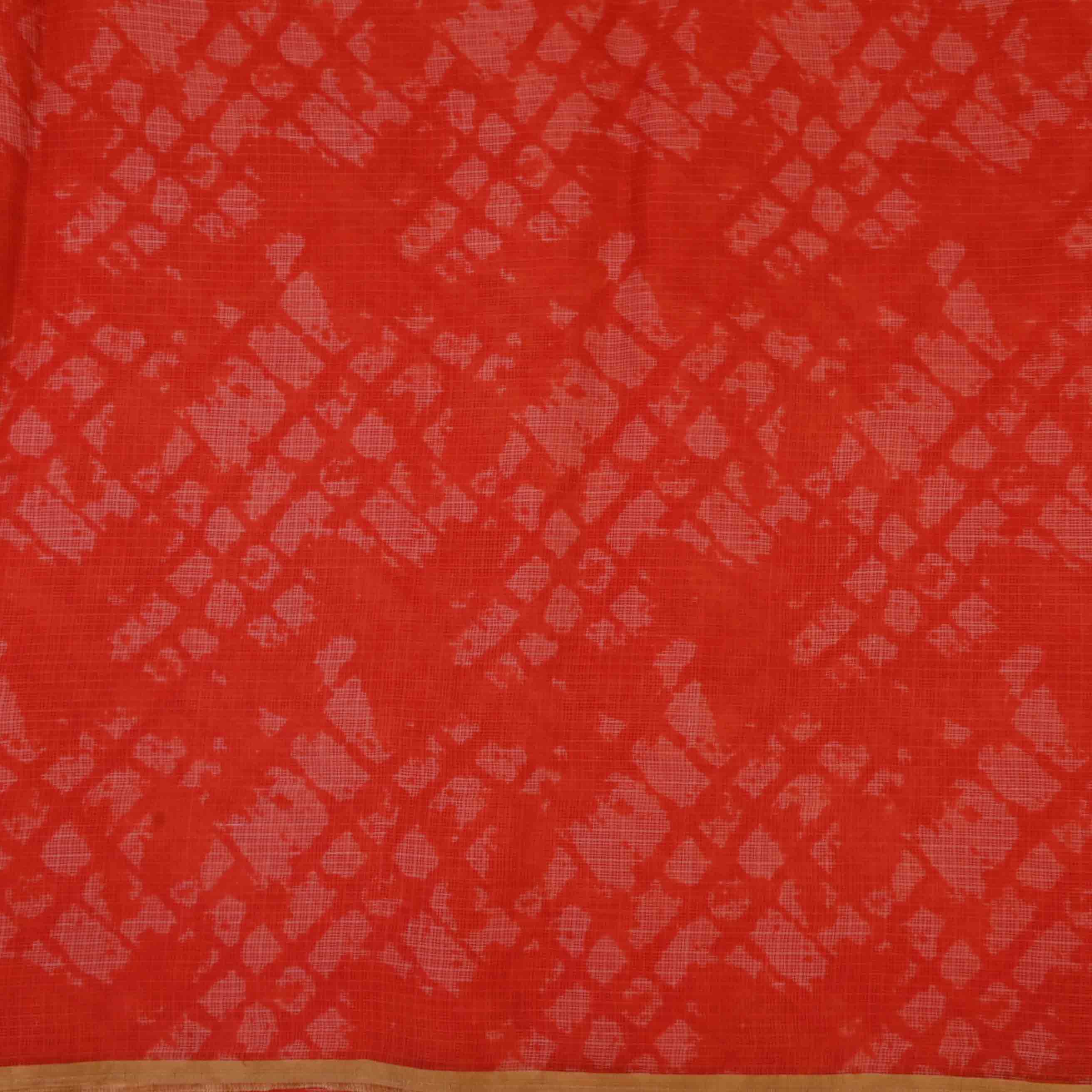 Prismatic Red Printed Kota Fabric