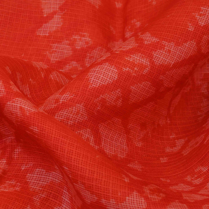 Prismatic Red Printed Kota Fabric