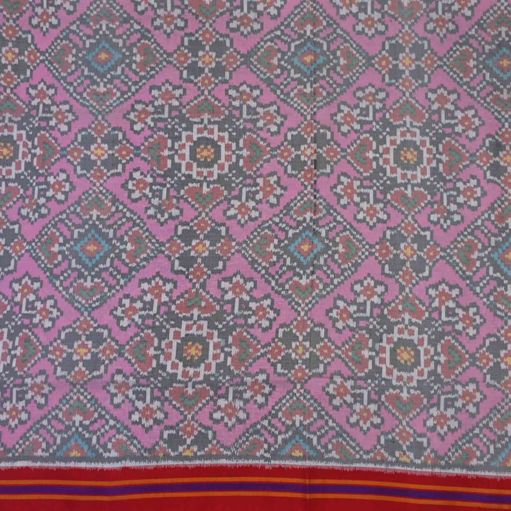 Plum Purple Printed Ikat Patola Fabric