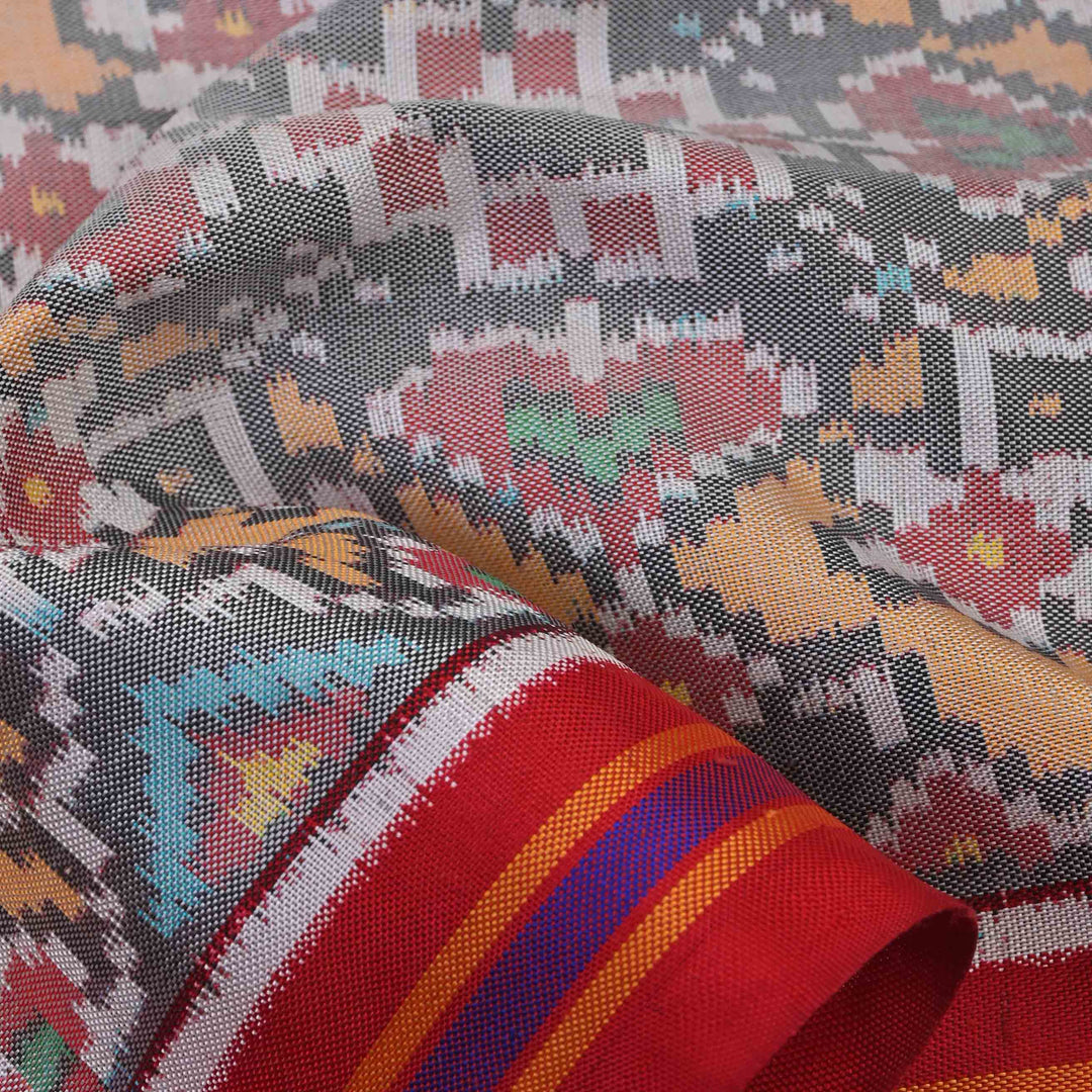 Earth Yellow Printed Ikat Patola Fabric