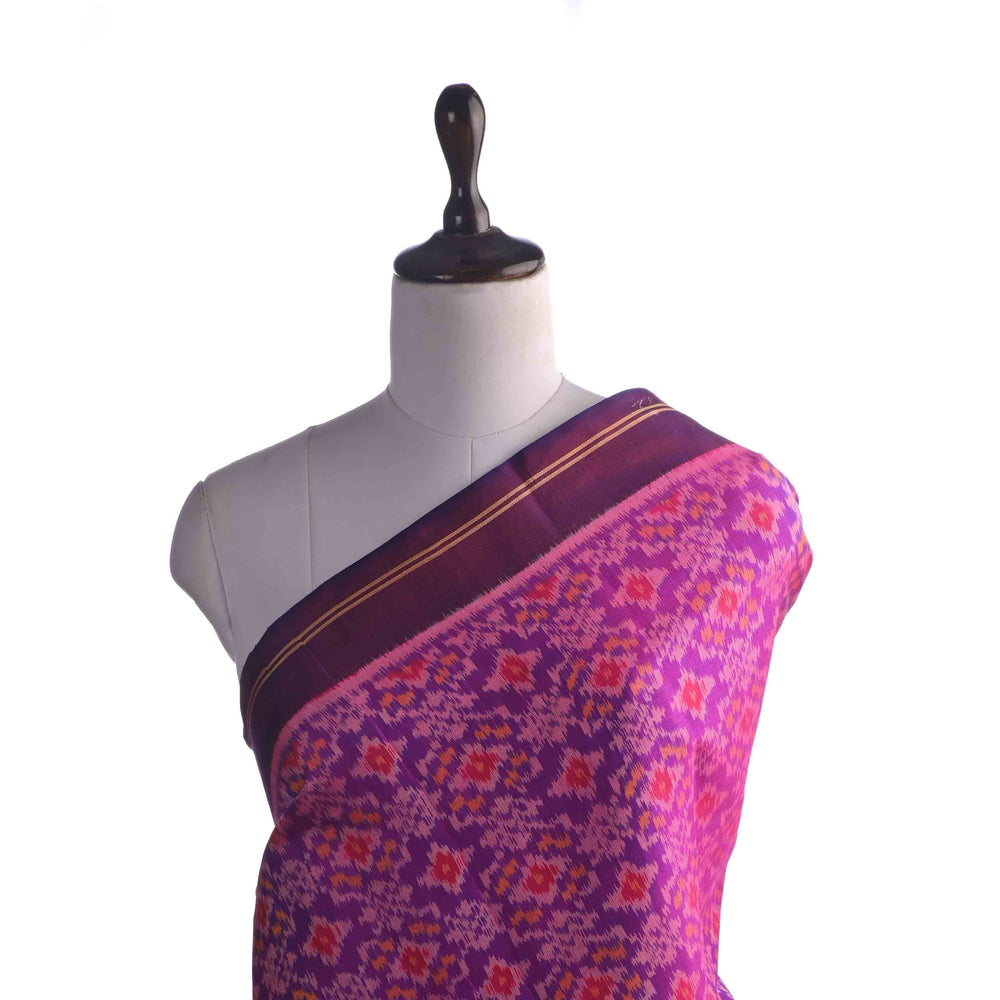 Luxury Purple Printed Ikat Patola Fabric