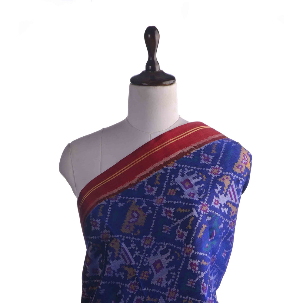 Royal Blue Printed Ikat Patola Fabric