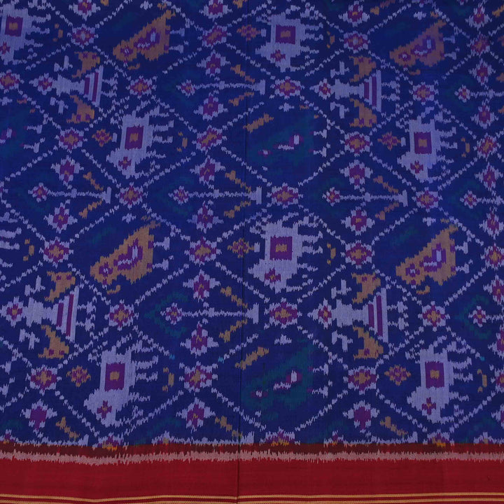 Royal Blue Printed Ikat Patola Fabric