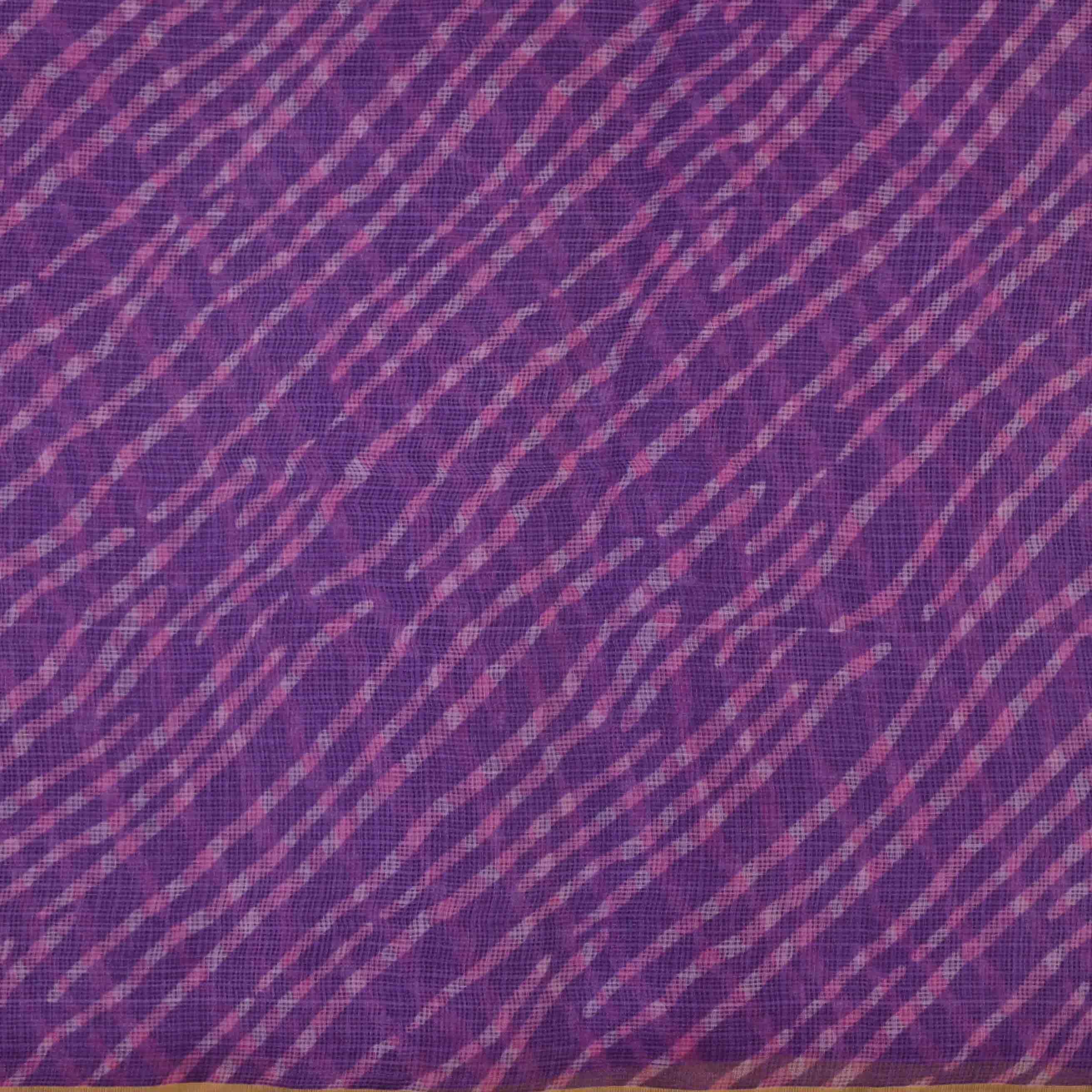 Eminence Purple Printed Kota Fabric