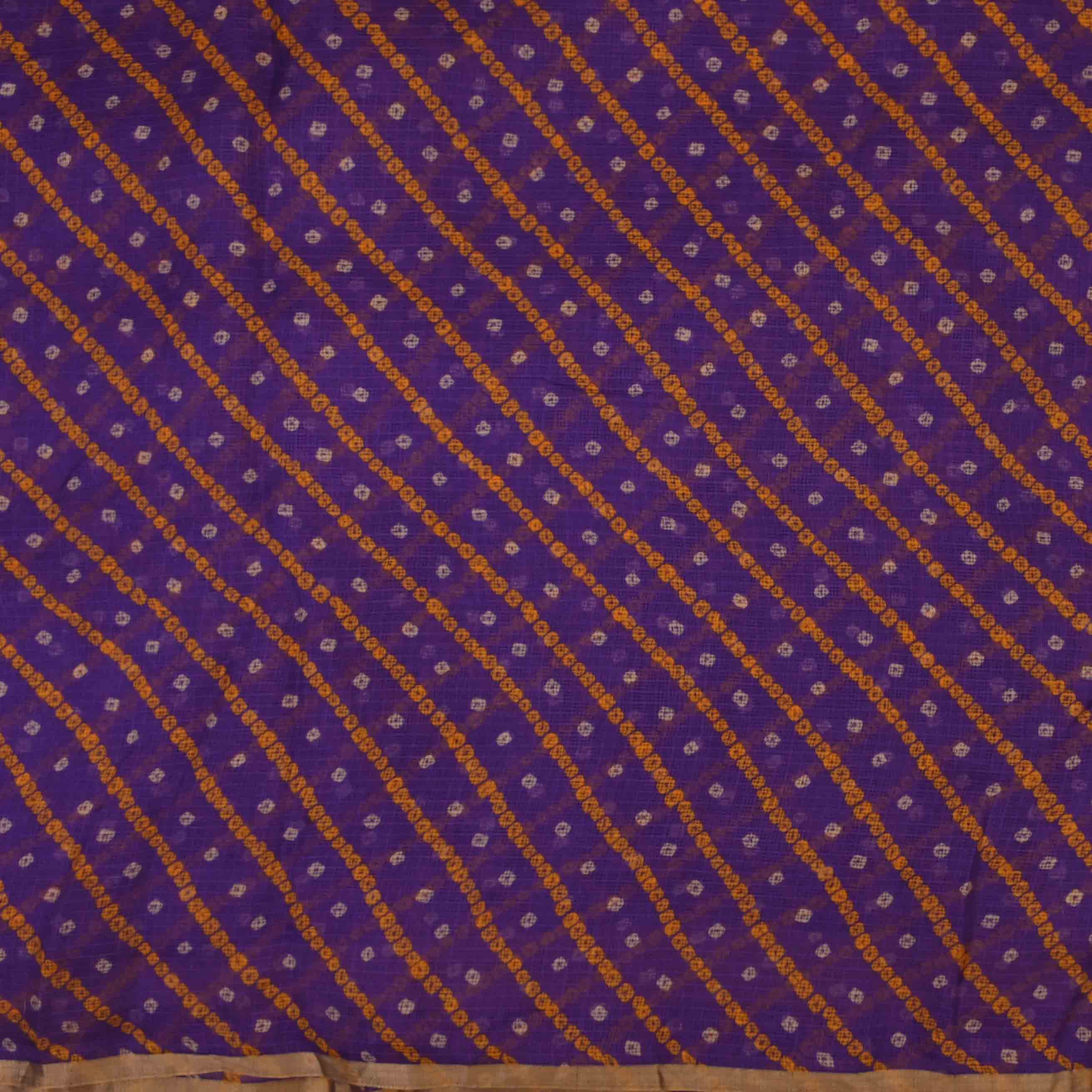 Northwestern Purple Printed Bandhani Kota Fabric