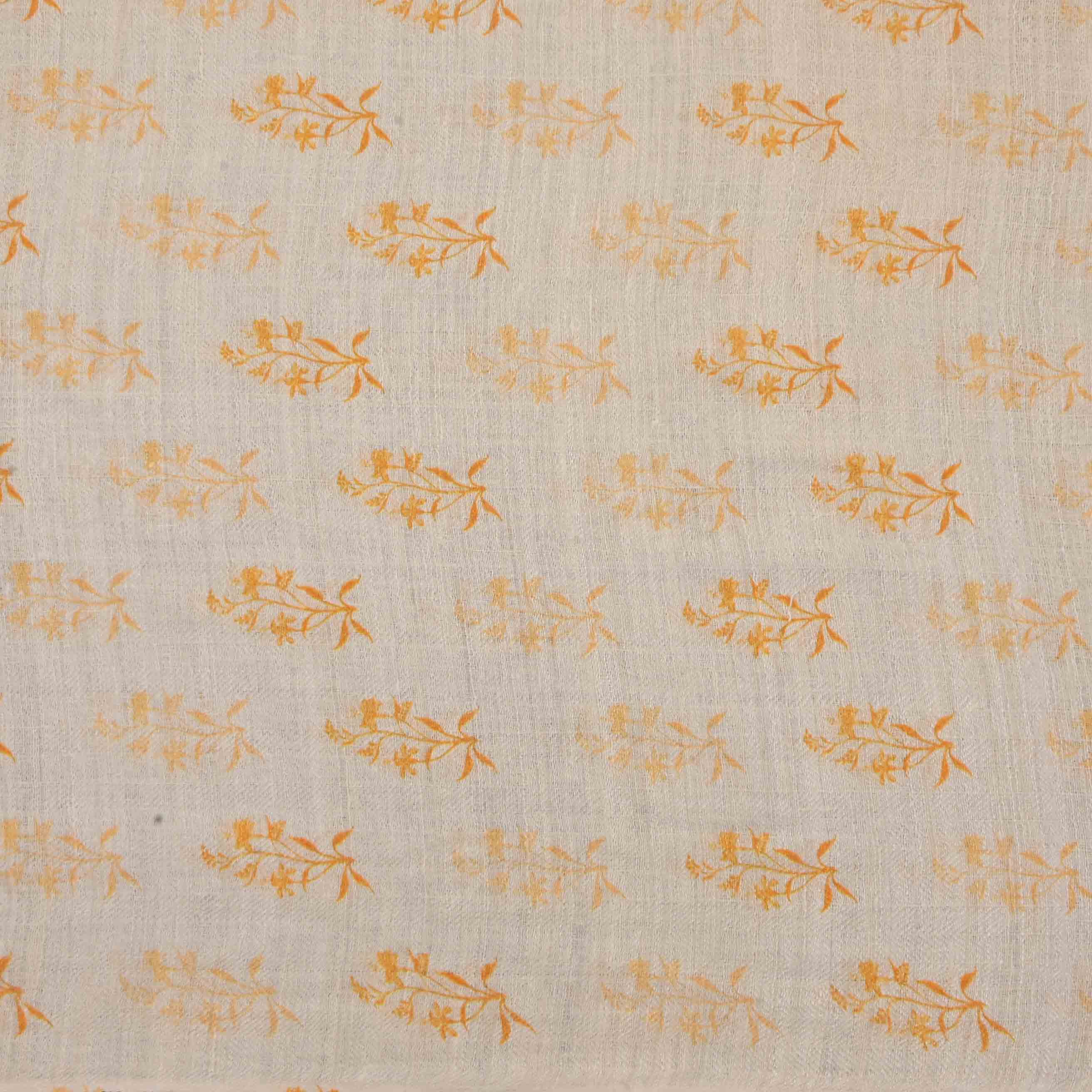 Spring White Printed Matka Fabric