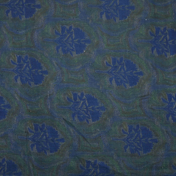 Camouflage Green Printed Matka Fabric