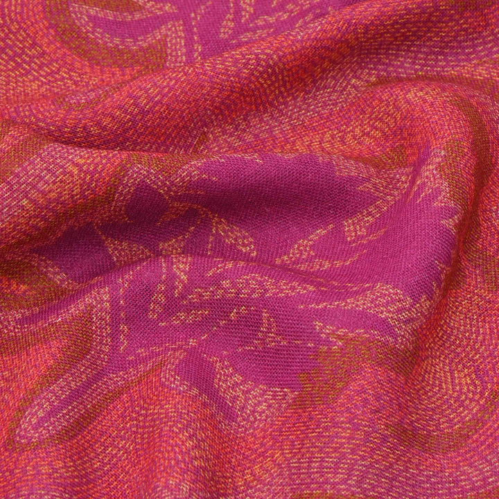 Indian Red Printed Matka Fabric