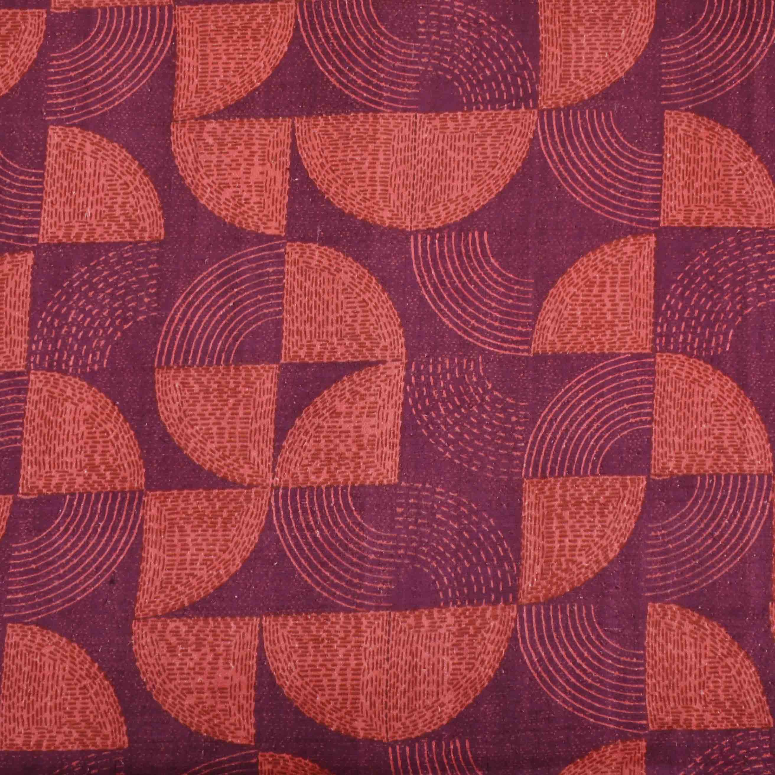 Rich Maroon Printed Matka Fabric