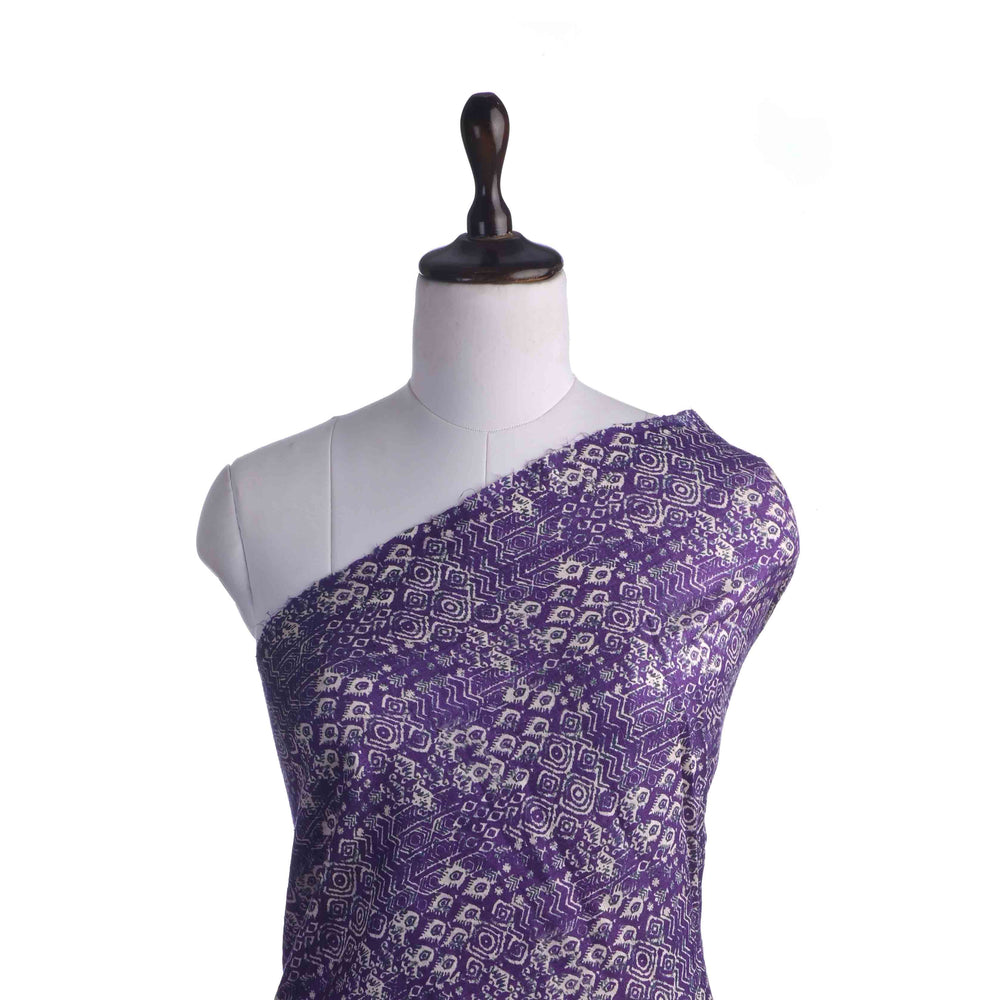 Rebecca Purple Printed Matka Fabric