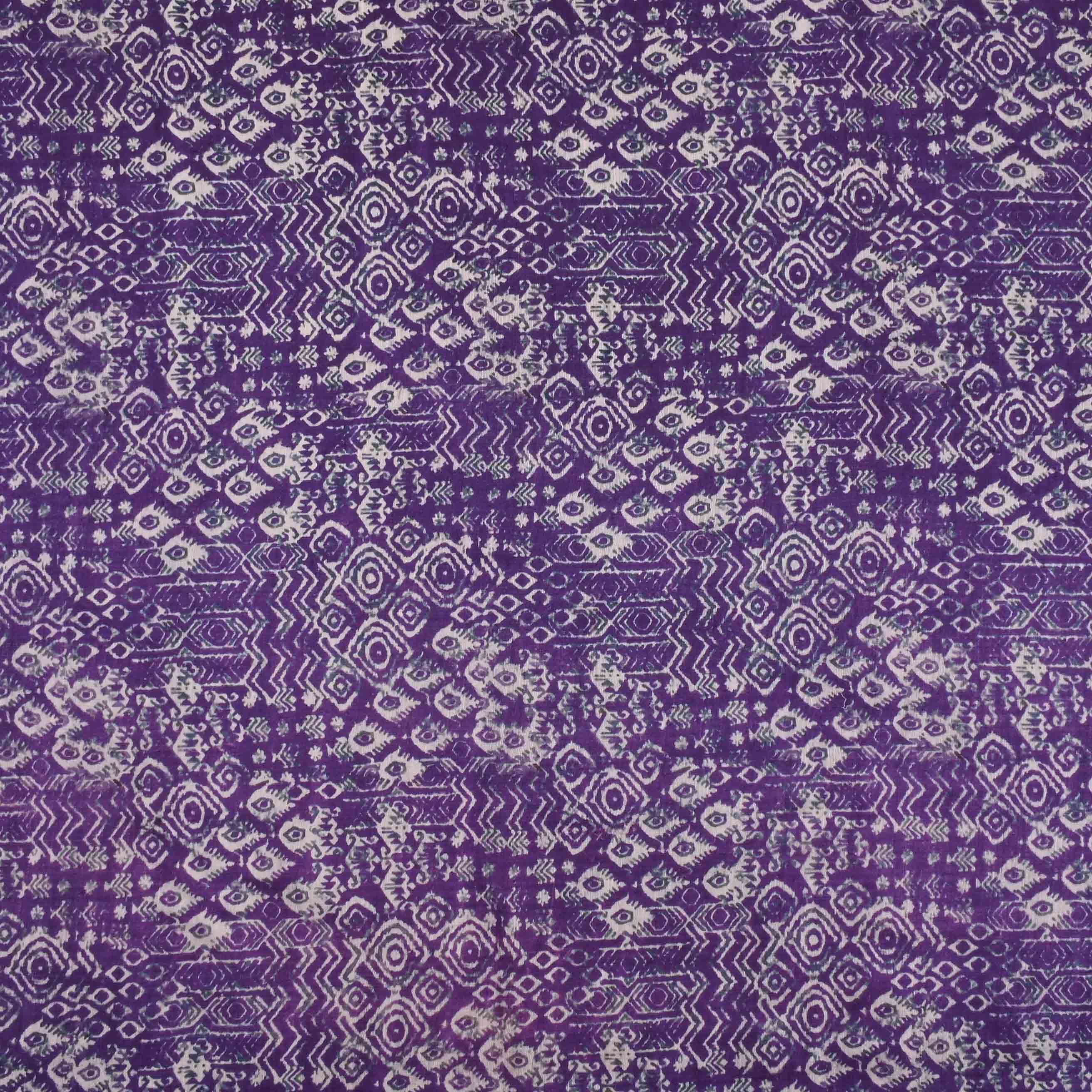 Rebecca Purple Printed Matka Fabric