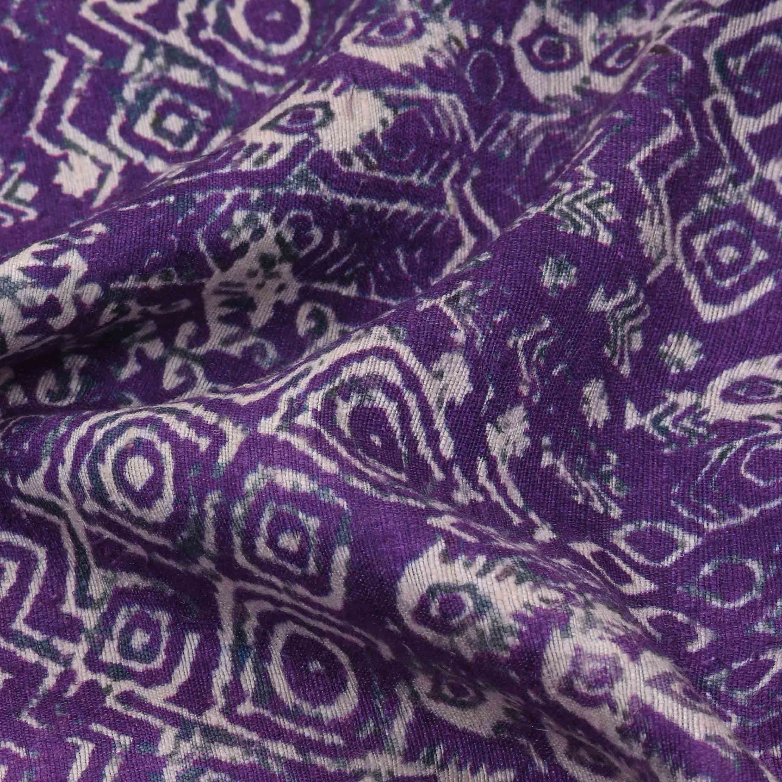 Rebecca Purple Printed Matka Fabric