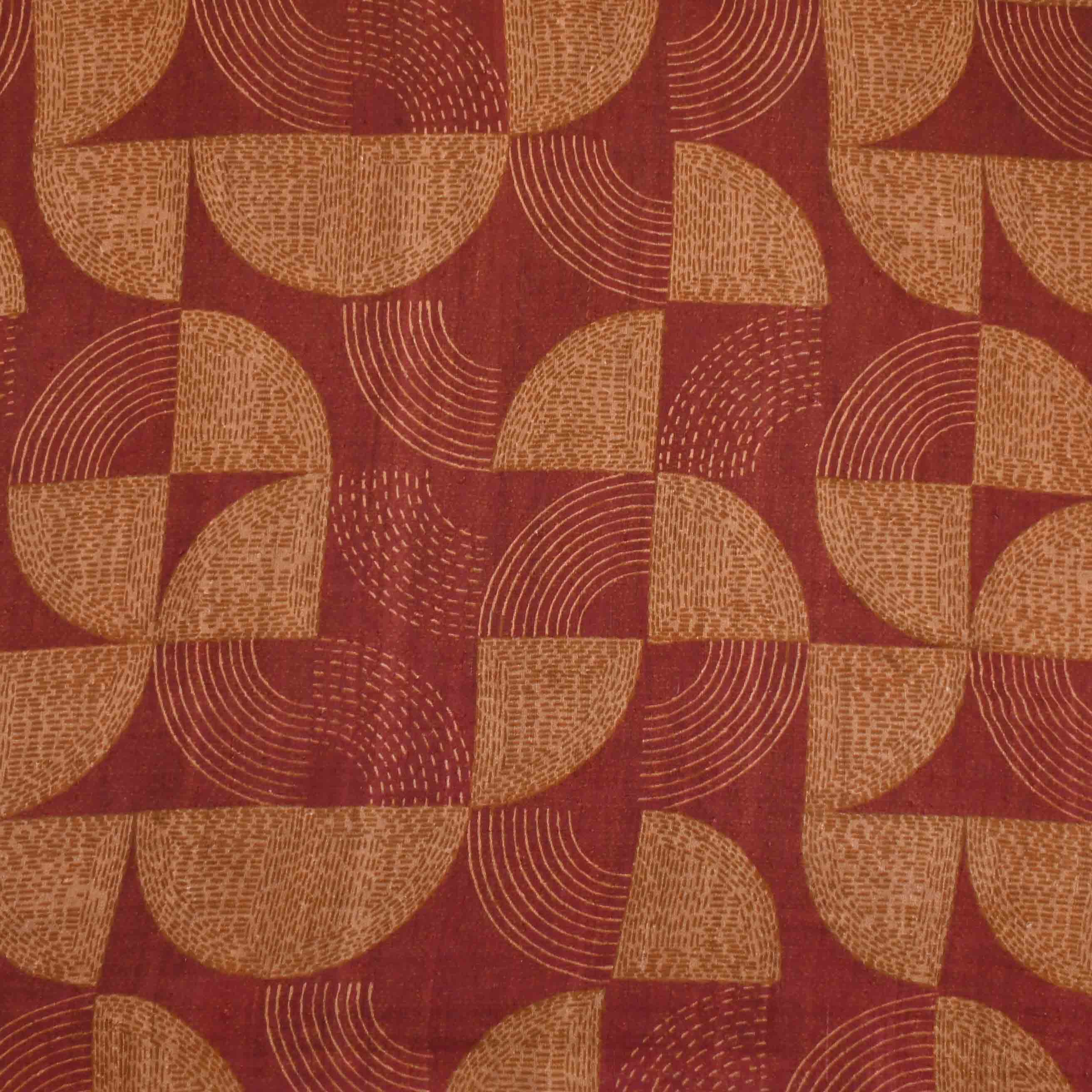 Auburn Brown Printed Matka Fabric