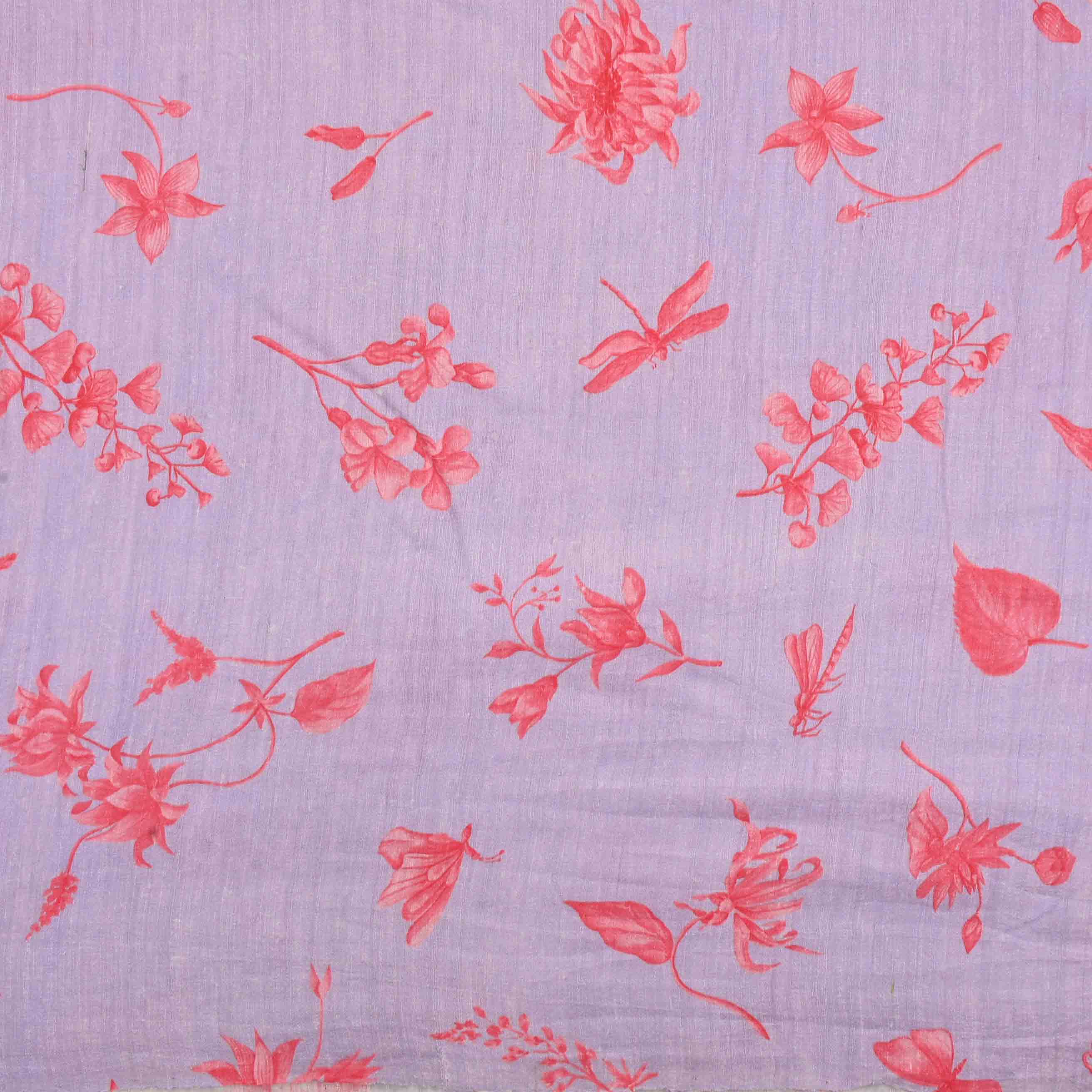 Thistle Purple Printed Matka Fabric