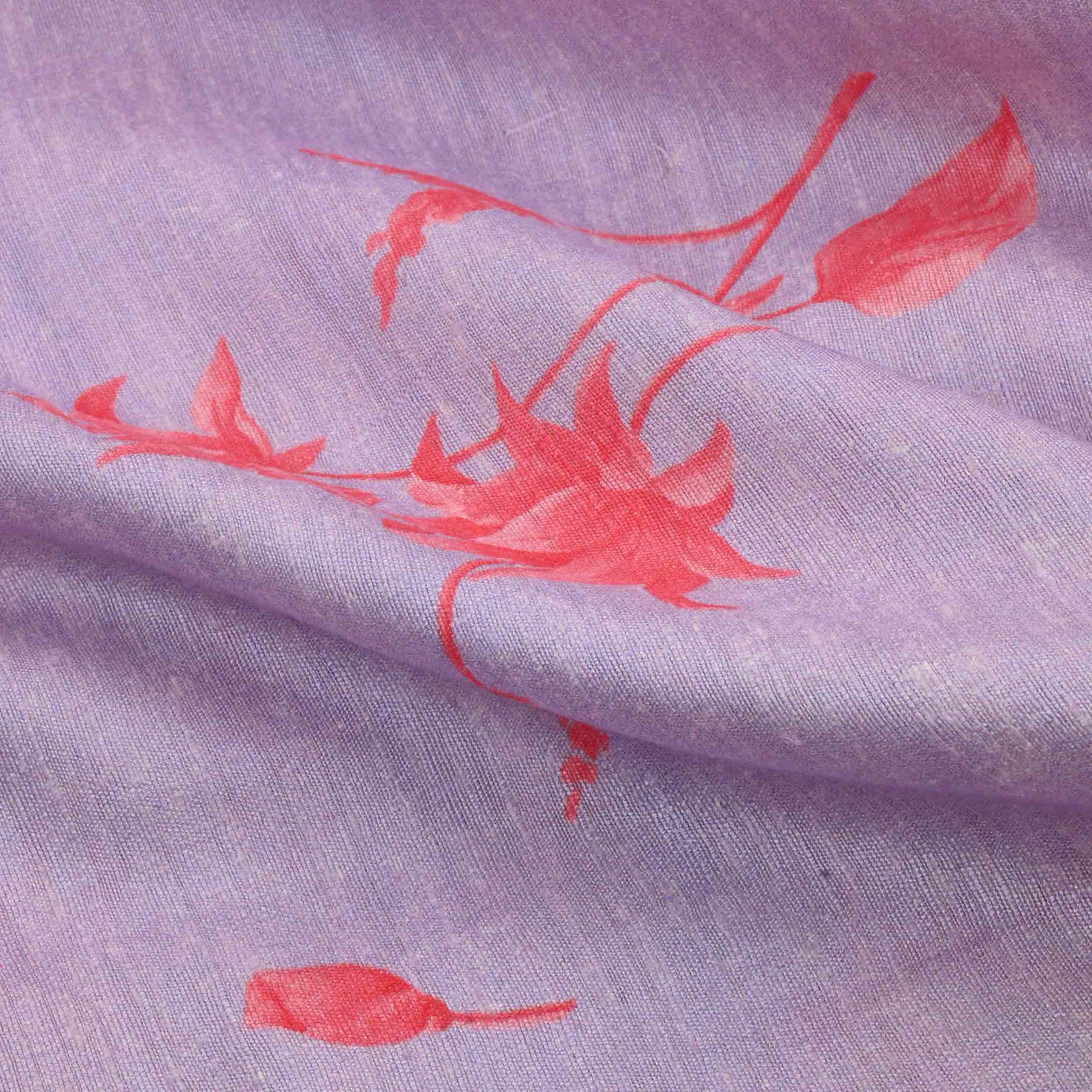 Thistle Purple Printed Matka Fabric