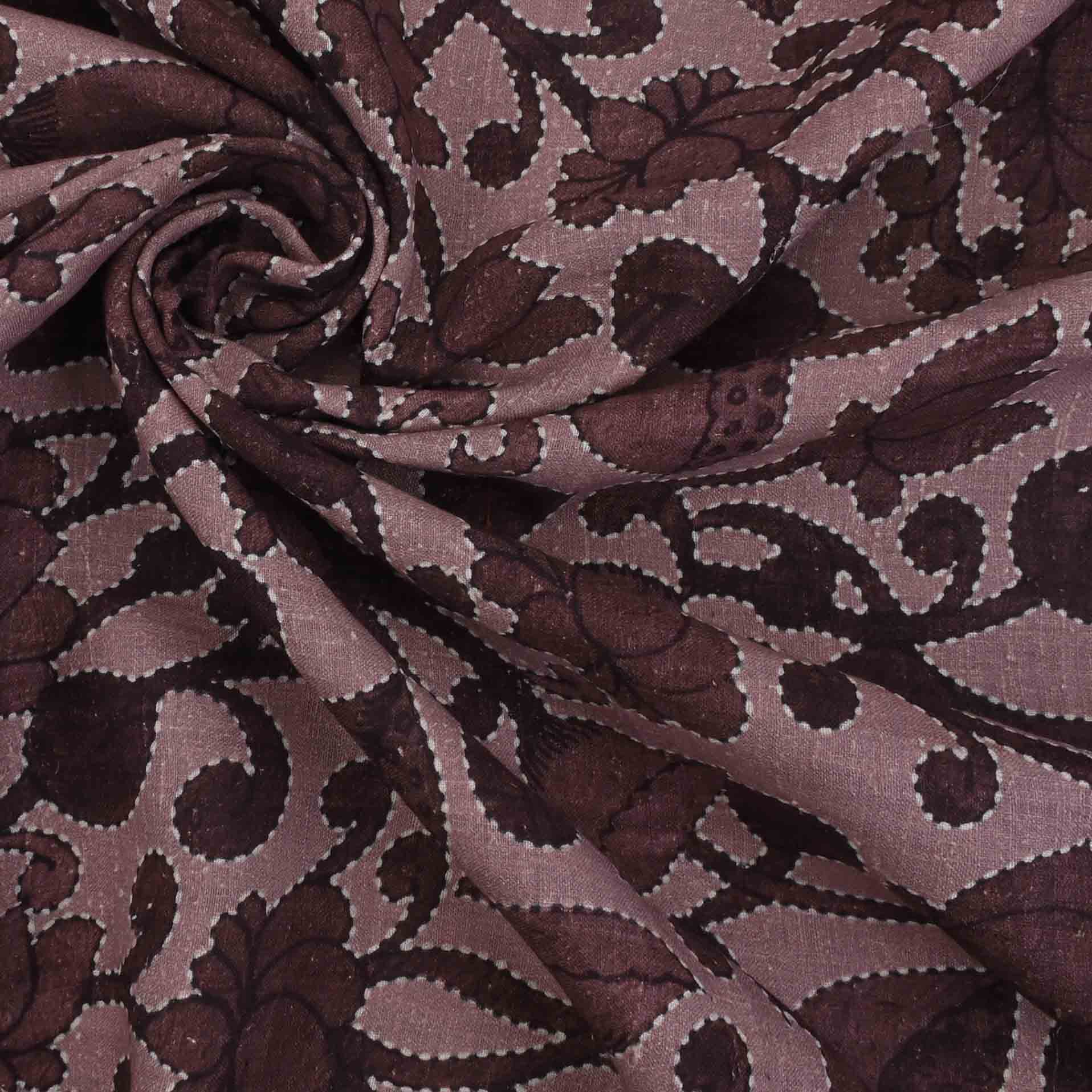 Careys Pink Floral Printed Rawsilk Fabric