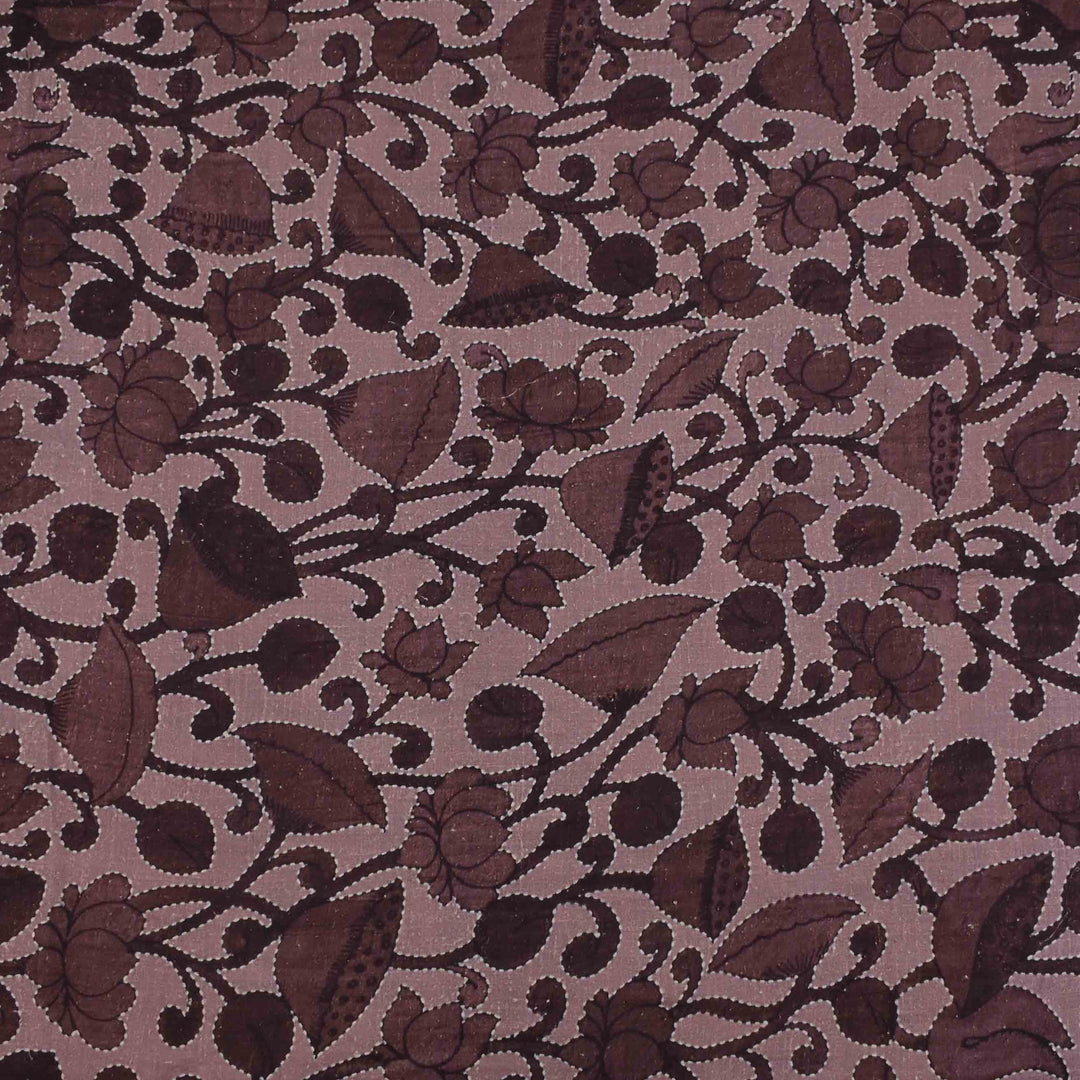 Careys Pink Floral Printed Rawsilk Fabric