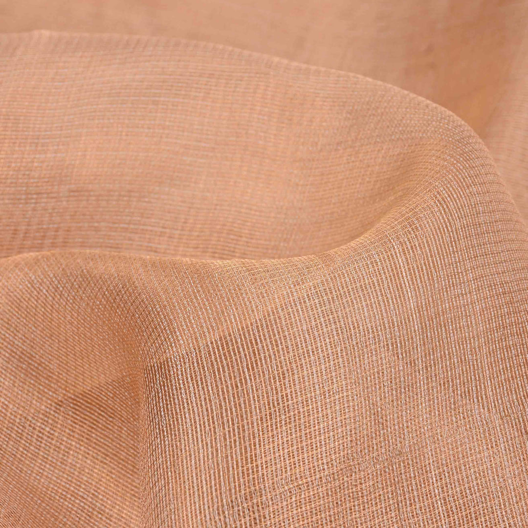 Deep Peach Plain Tissue Fabric