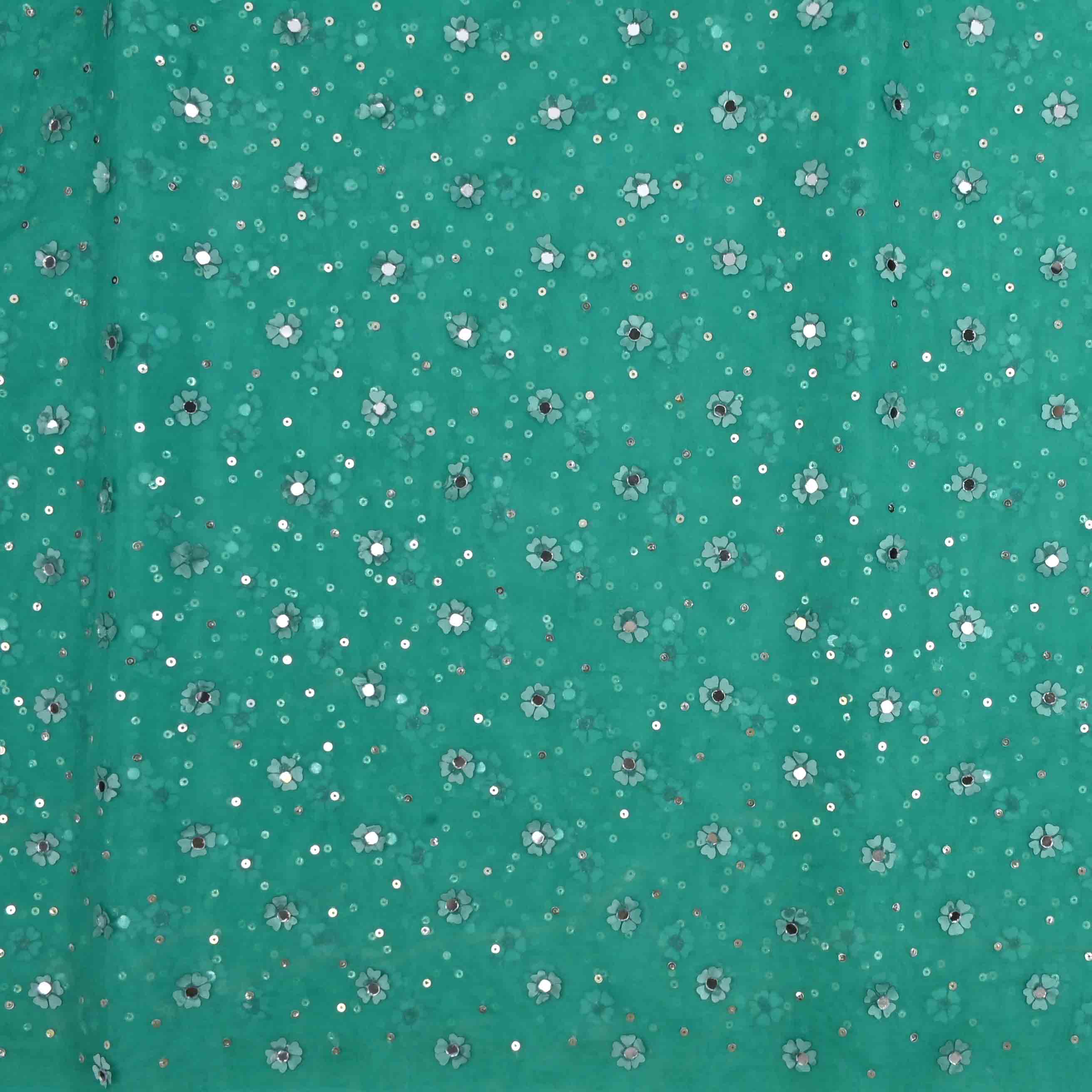 Persian Green Embroidery Organza Fabric