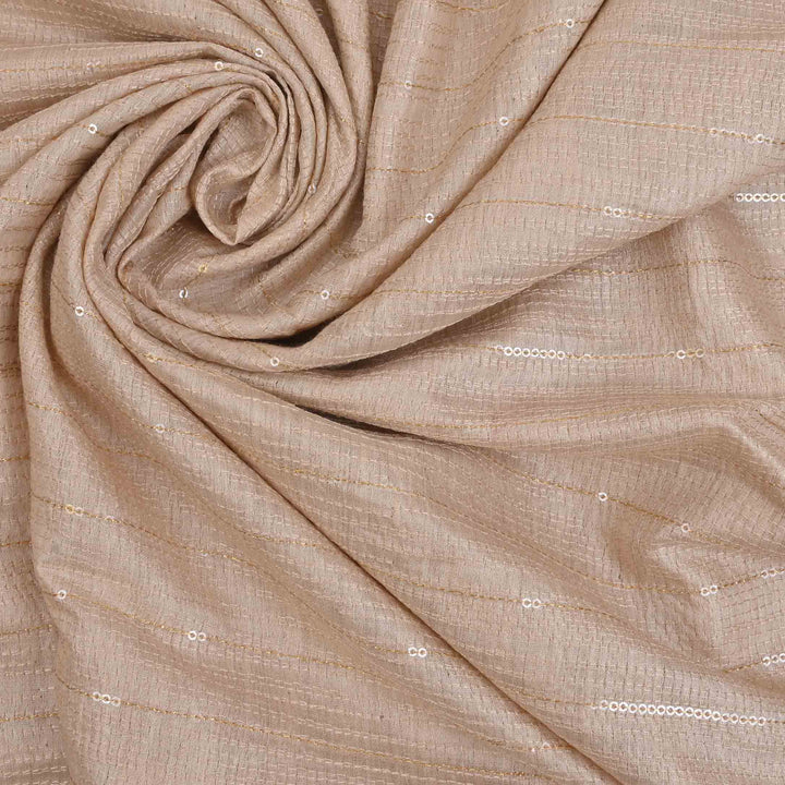 Half White Tussar Embroidery Fabric