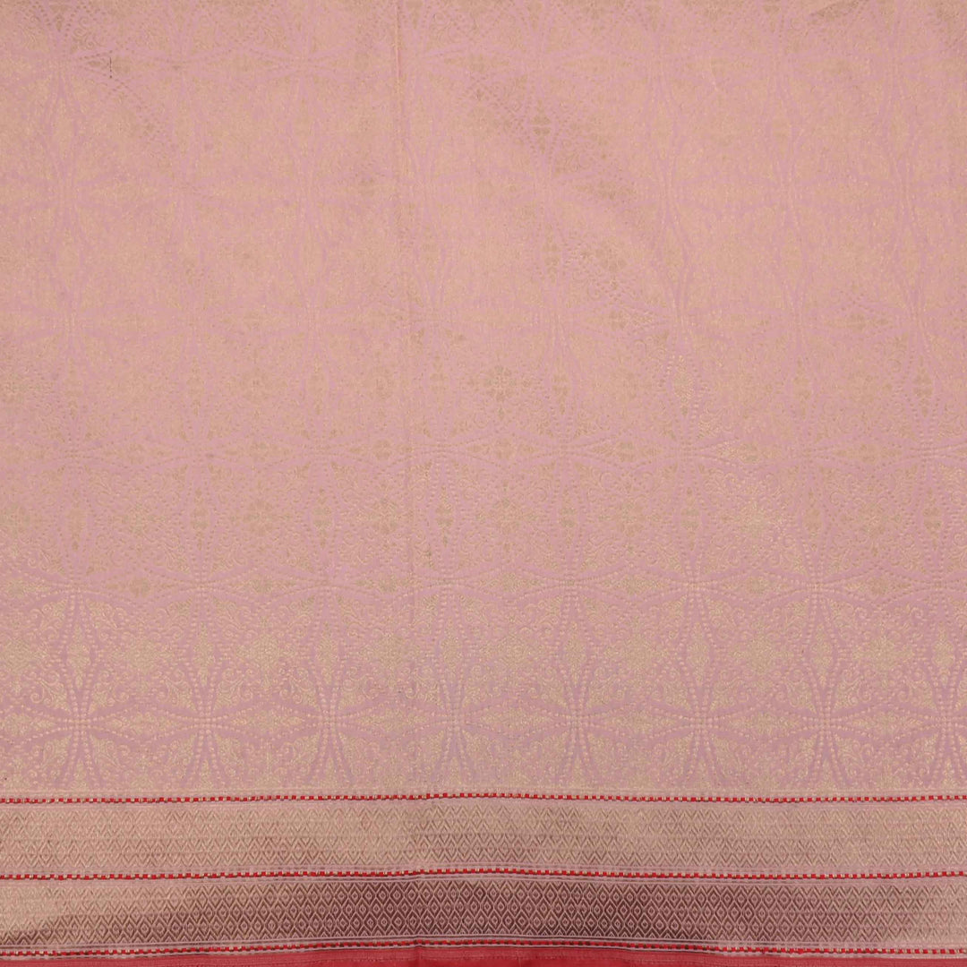 Blush Pink Banarasi Fabric With Geometrical Weaving