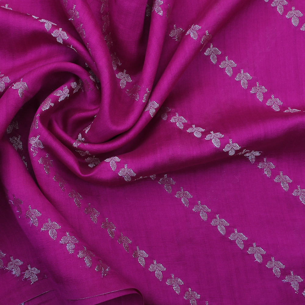 Fandango Purple Banarasi Fabric With Floral Buttis Weaving