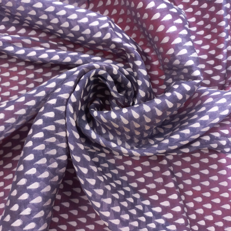Russian Violet Color Organza Fabric With Drop Pattern -1.6-Mtr
