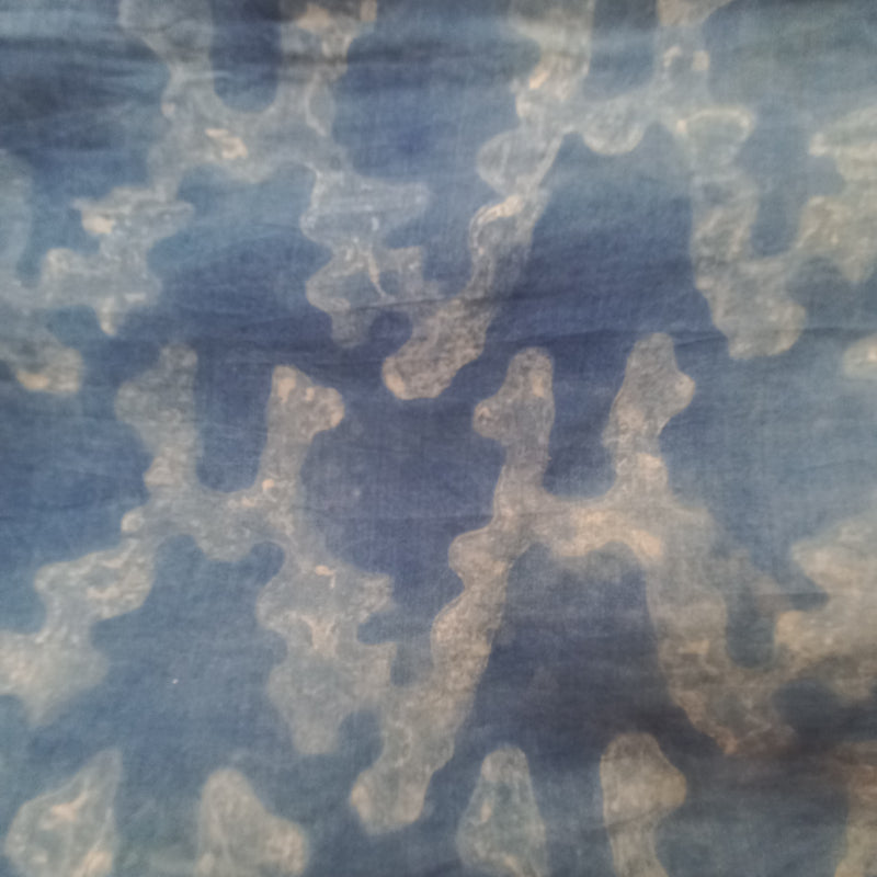 Aegean Blue Abstarct Printed Cotton Fabric