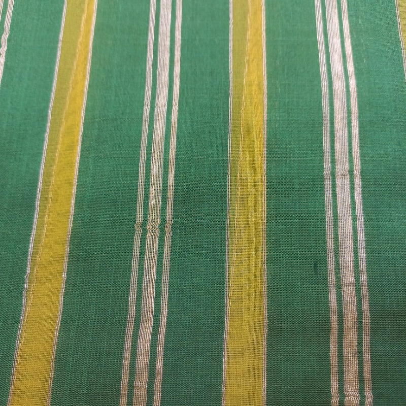 Forest Green Color Cotton Fabric With Striped Pattern -0.5-Cm