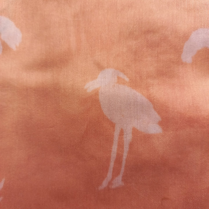 Peach Color Chanderi Fabric With Printed Animal Motifs -0.65-Cm